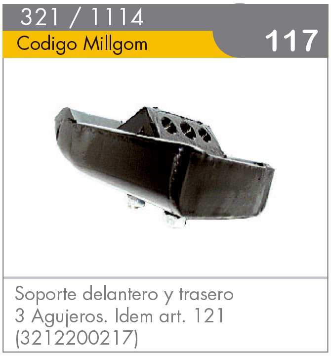 Soporte Delantero y Trasero de Motor 3 Agujeros