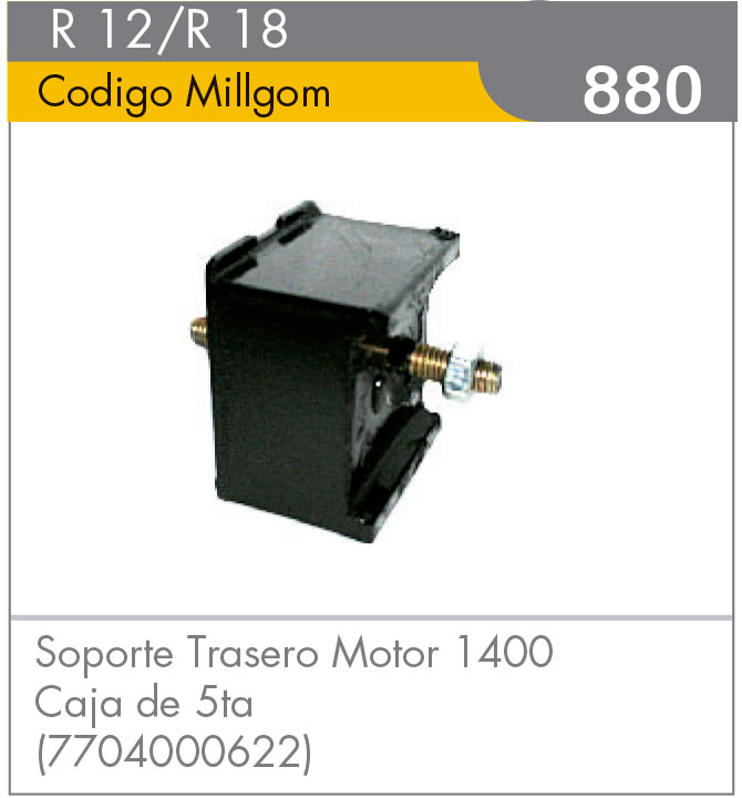 Soporte Trasero de Motor 1400 Caja 5° R12/R18
